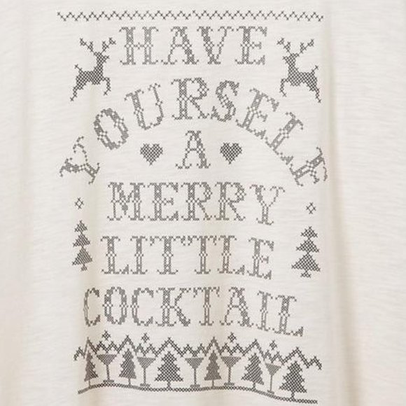 ❤️NWT TORRID TANK - MERRY LITTLE COCKTAIL CHRISTMAS RACERBACK SLEEP PAJAMA CAMI - Picture 3 of 9